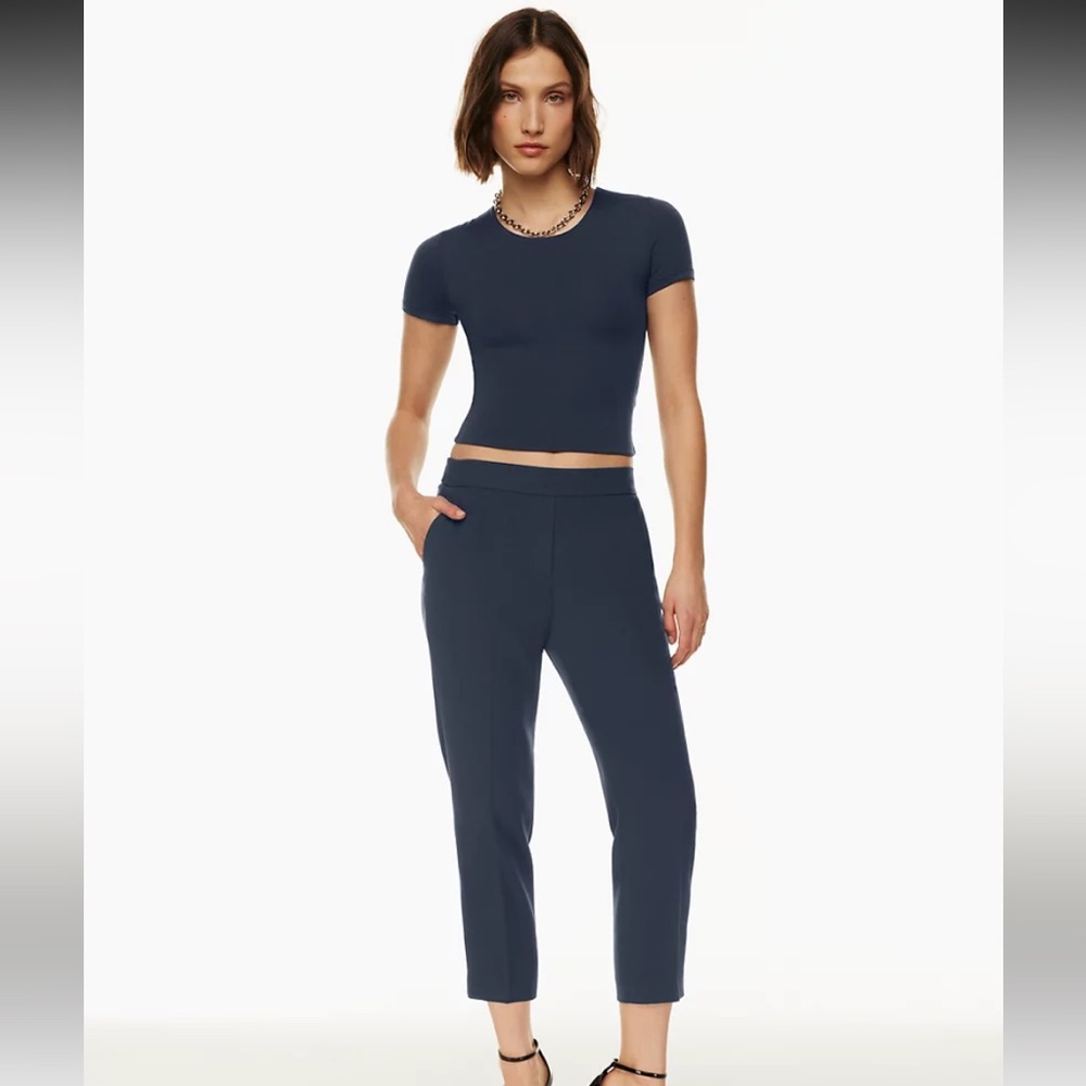 NWT Babaton Conan Cropped Crepe Trousers - Aritzia